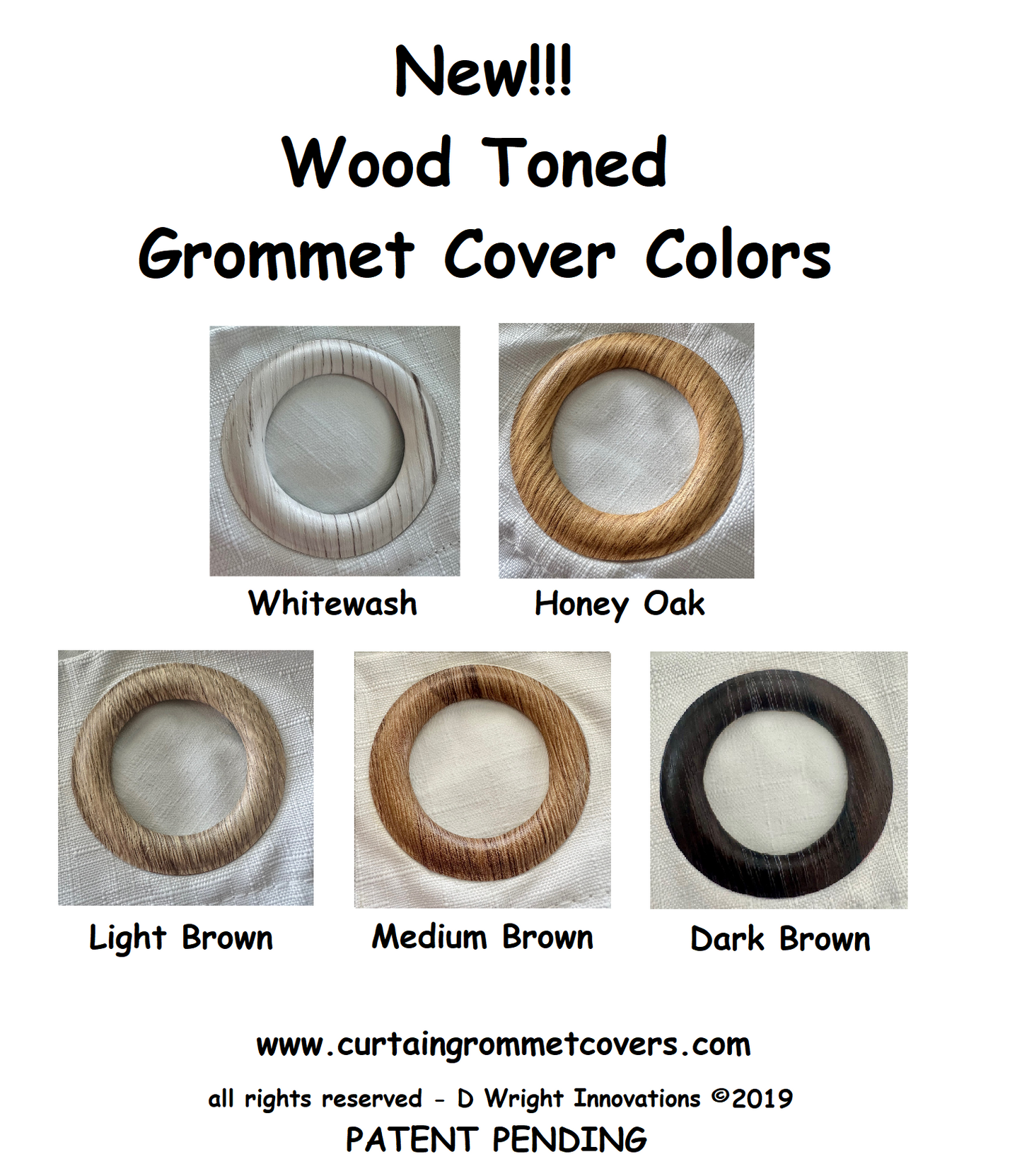 Peel & Stick Self Adhesive Curtain/Drapery Grommet Covers