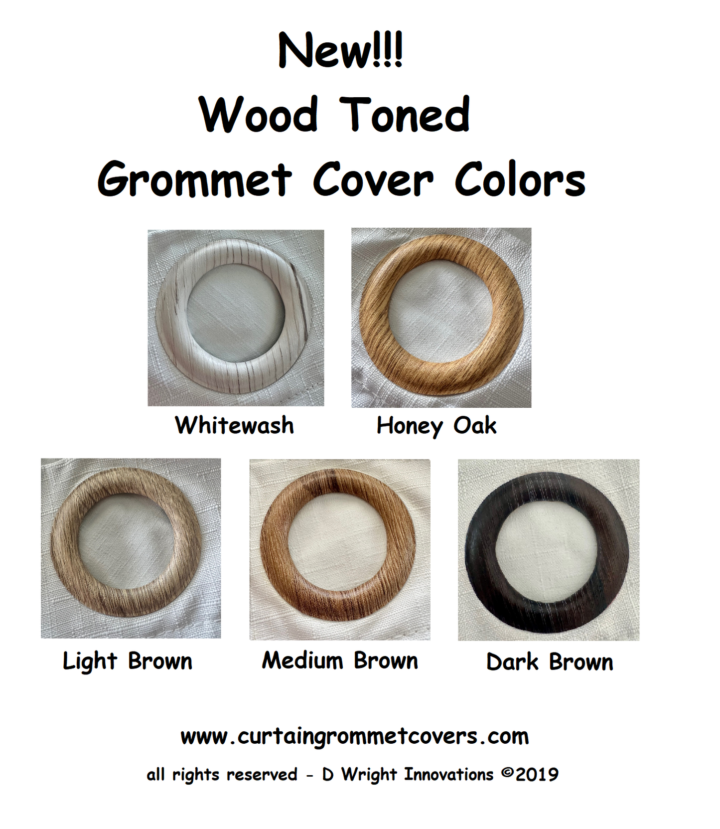 Peel & Stick Self Adhesive Curtain/Drapery Grommet Covers