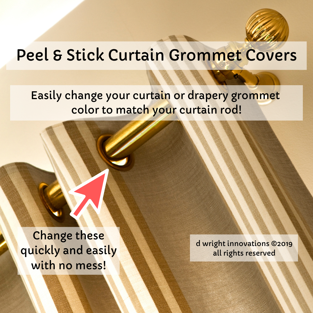 Peel & Stick Self Adhesive Curtain/Drapery Grommet Covers