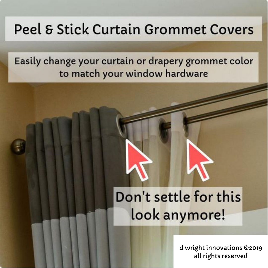 Peel & Stick Self Adhesive Curtain/Drapery Grommet Covers