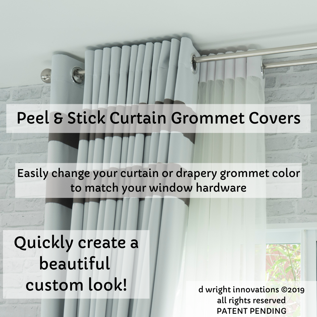 Peel & Stick Self Adhesive Curtain/Drapery Grommet Covers