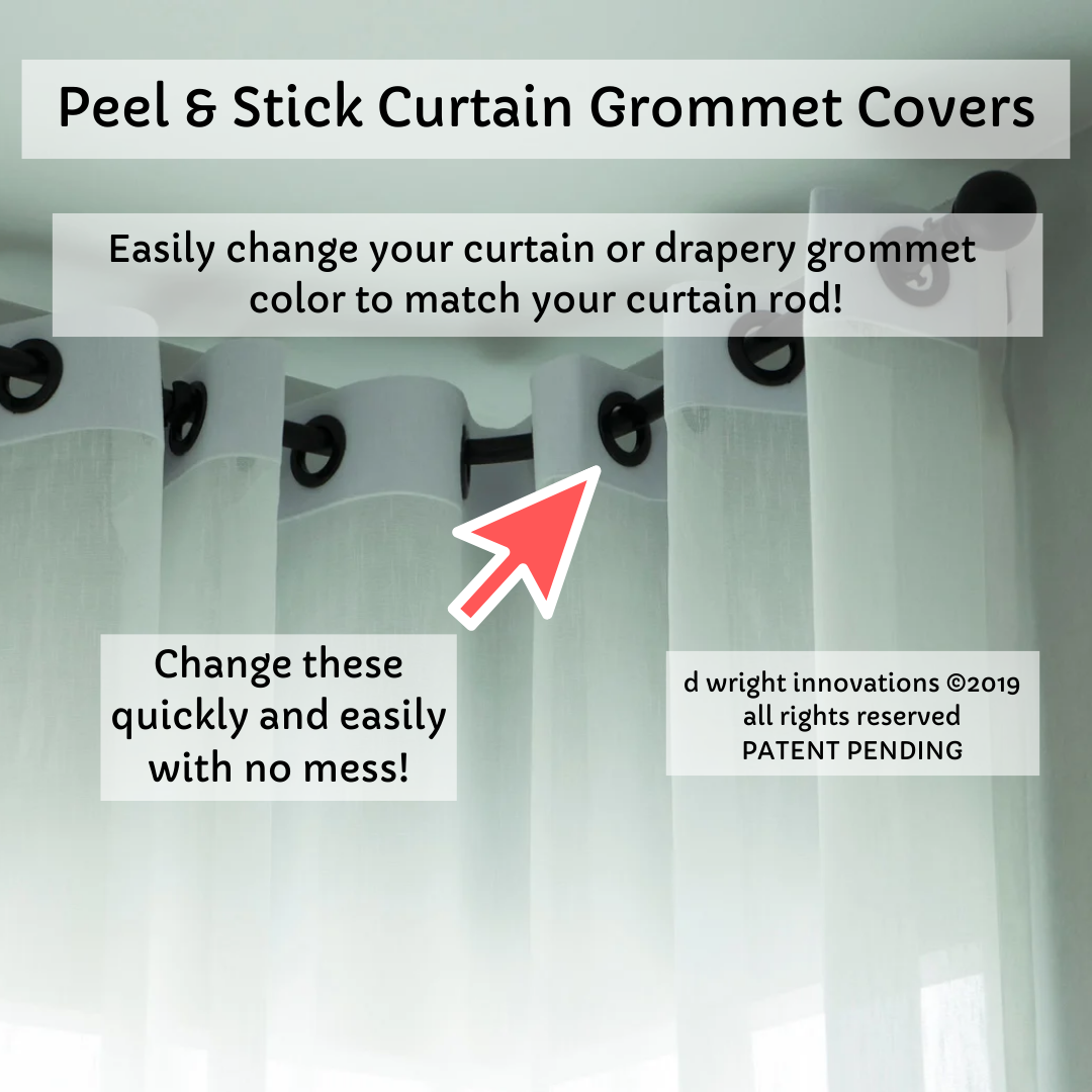 Peel & Stick Self Adhesive Curtain/Drapery Grommet Covers