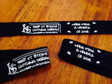 Examples of Black Cotton Printed Twill Tape Labels - Custom Couture Label Company
