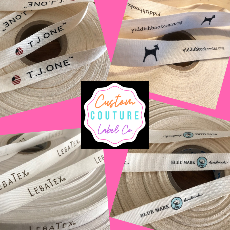 Custom printed ribbon shop labels