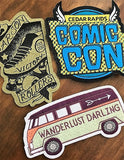 die cut woven iron on patches