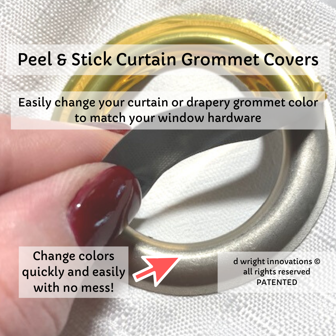 Peel & Stick Self Adhesive Curtain/Drapery Grommet Covers – Custom Couture  Label Company