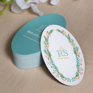 2" x 3.5" Oval Hangtags or Business cards - Custom Couture Label Company