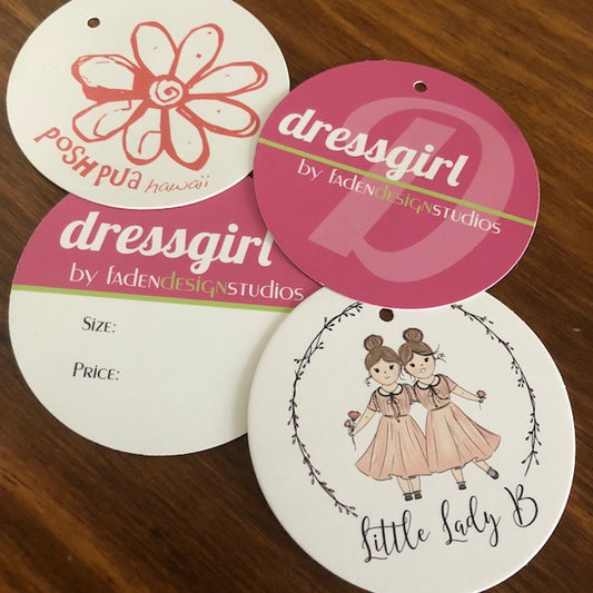 2.5" Round, Circle Hangtags or Round, Circle Business cards - Custom Couture Label Company