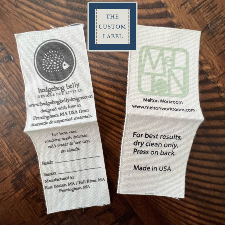 Cotton Printed Labels - White - Black - Natural