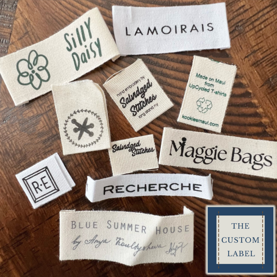 Cotton Printed Labels - White - Black - Natural