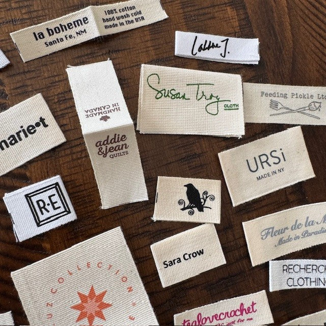 Cotton Printed Labels - White - Black - Natural