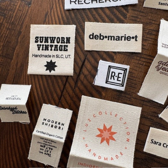 Cotton Printed Labels - White - Black - Natural