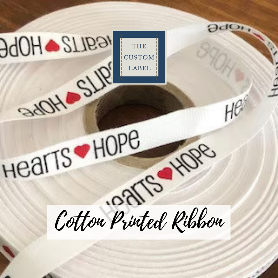 Cutted Ribbon Label Cotton Printed Ribbon | The Custom Label Soft Organic Cotton – Custom ...