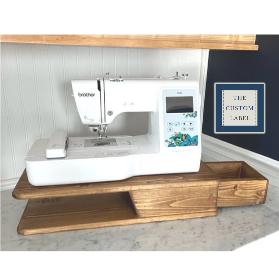 Handcrafted Solid Pine Sewing/Embroidery Machine Free Arm Riser with Drawer