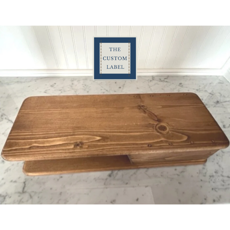 Handcrafted Solid Pine Sewing/Embroidery Machine Free Arm Riser with Drawer