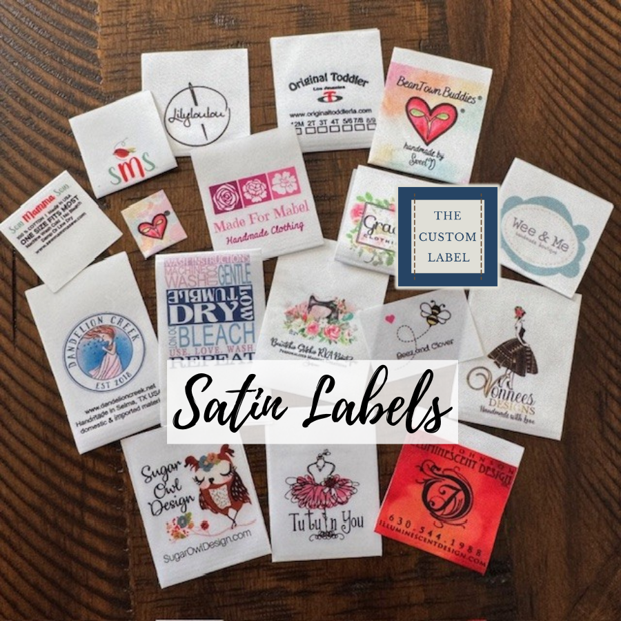 Satin Printed Labels - Sew On - Iron On - Self Adhesive