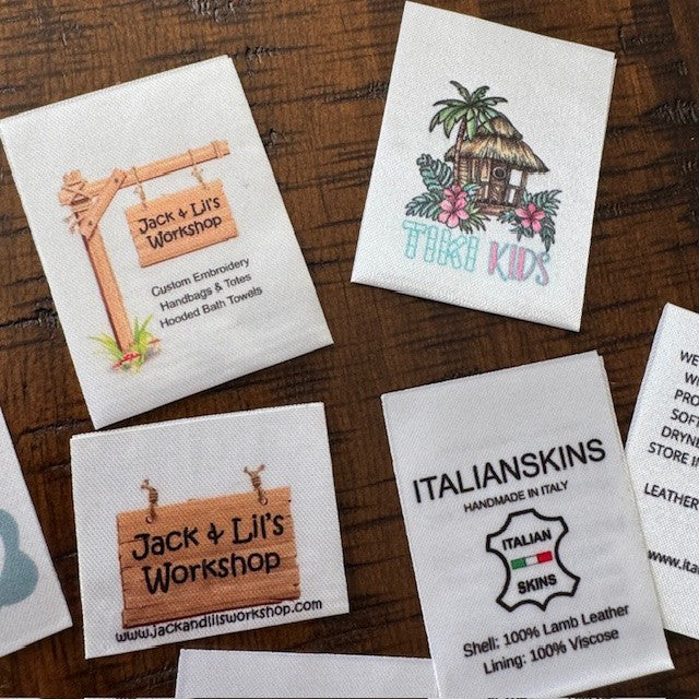 Satin Printed Labels - Sew On - Iron On - Self Adhesive