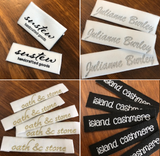 woven labels to be sewn onto clothing