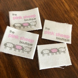 two color cotton labels pink and gray