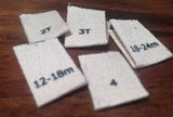 Cotton Printed Size Labels
