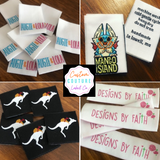 examples of our woven labels - Custom Couture Label Company