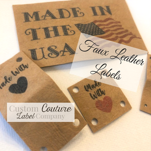 Custom Couture Label Company Faux Leather Labels