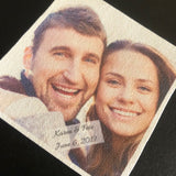 wedding photo tie patch or wedding dress label by Custom Couture Label Co
