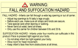 ASTM Sling Warning Labels, Soft Infant Carrier Labels, Fall And Suffocation Labels, CPSIA Labels - Custom Couture Label Company