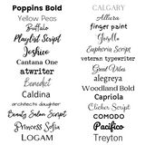 font choices