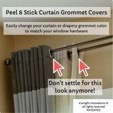 Peel & Stick Self Adhesive Curtain/Drapery Grommet Covers