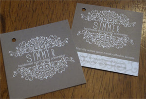 2" square custom hangtags